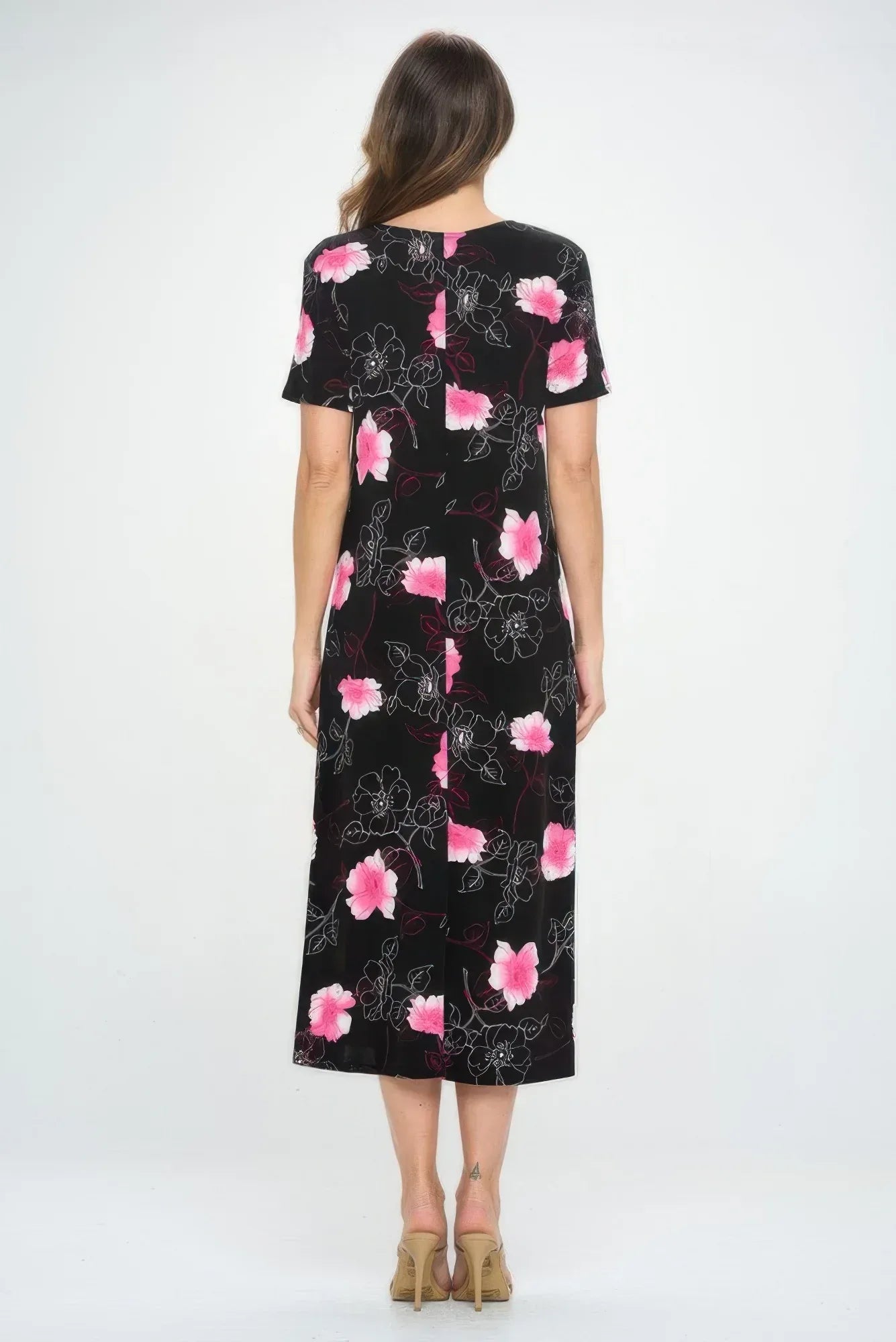 Bns Print Long Dress With Short Sleeve | Mixtshop LLC