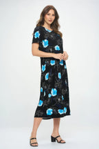 Bns Print Long Dress With Short Sleeve | Mixtshop LLC