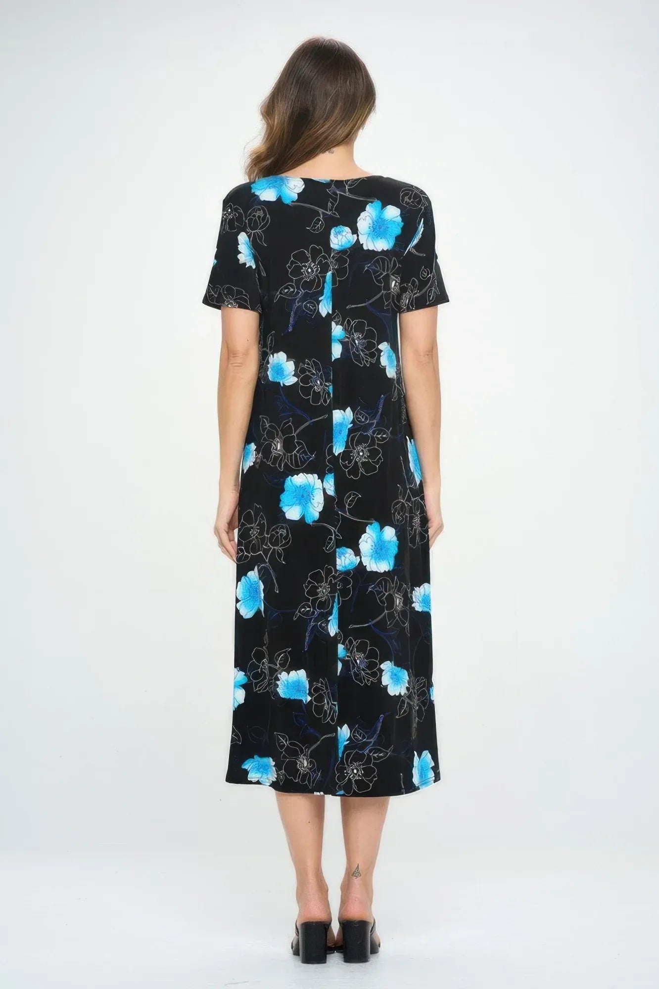 Bns Print Long Dress With Short Sleeve | Mixtshop LLC