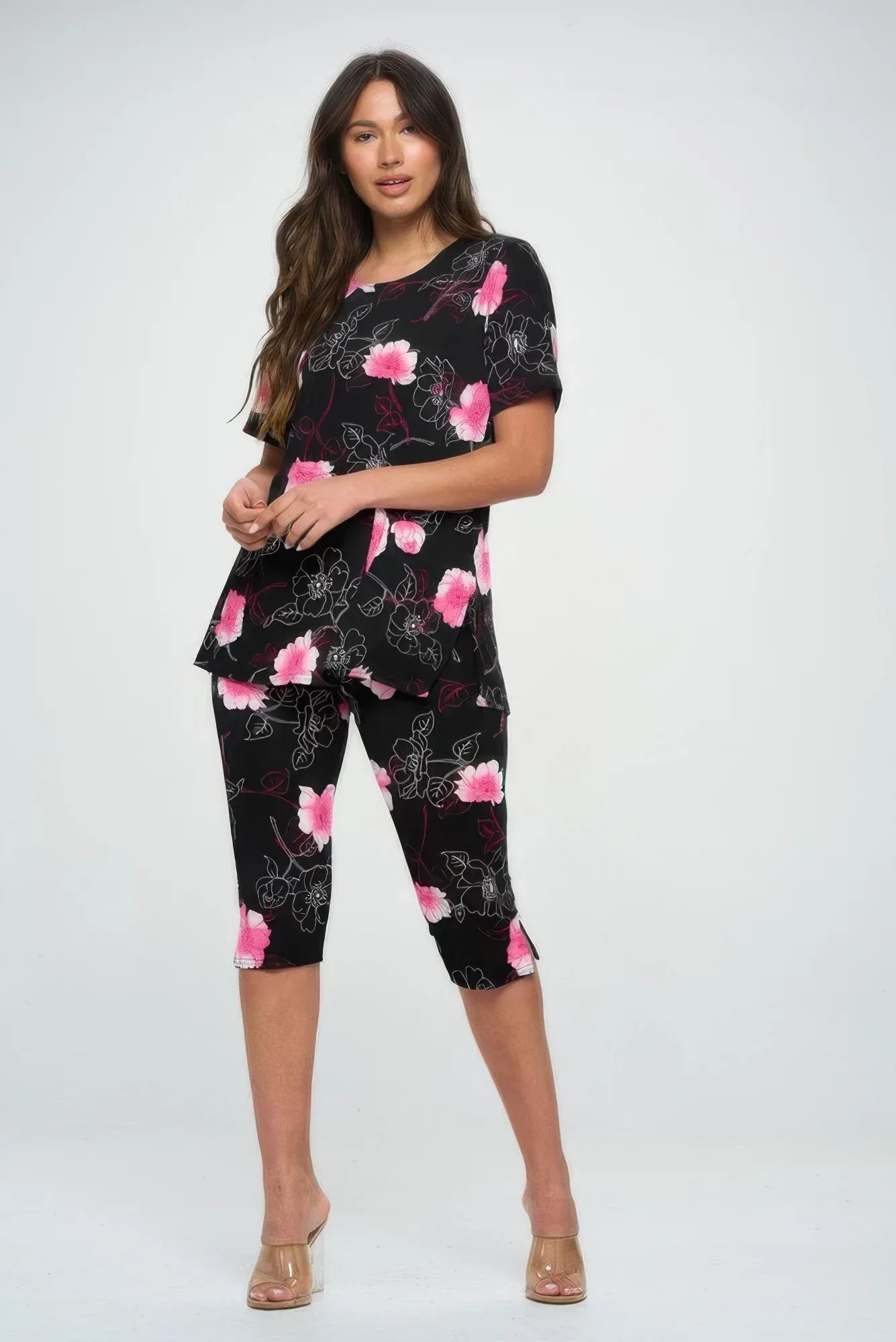 Short Sleeve Top Capri Pants Set | Mixtshop LLC