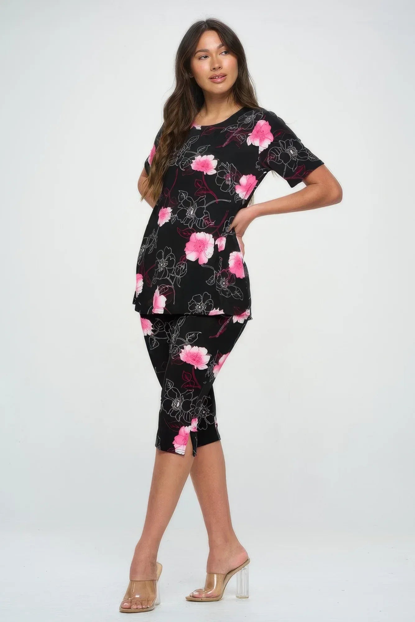 Short Sleeve Top Capri Pants Set | Mixtshop LLC