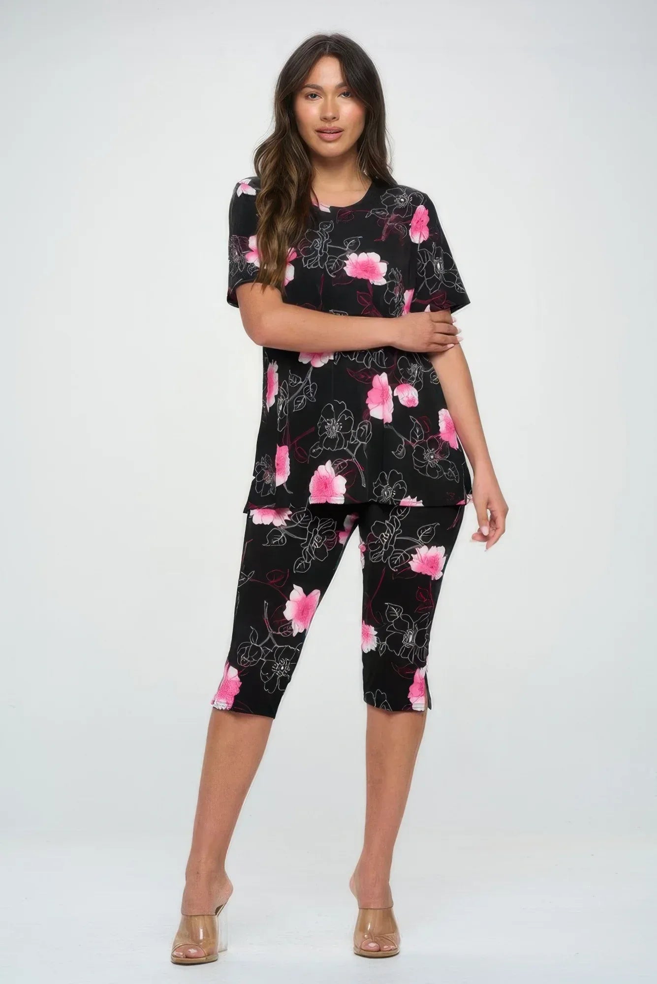 Short Sleeve Top Capri Pants Set | Mixtshop LLC