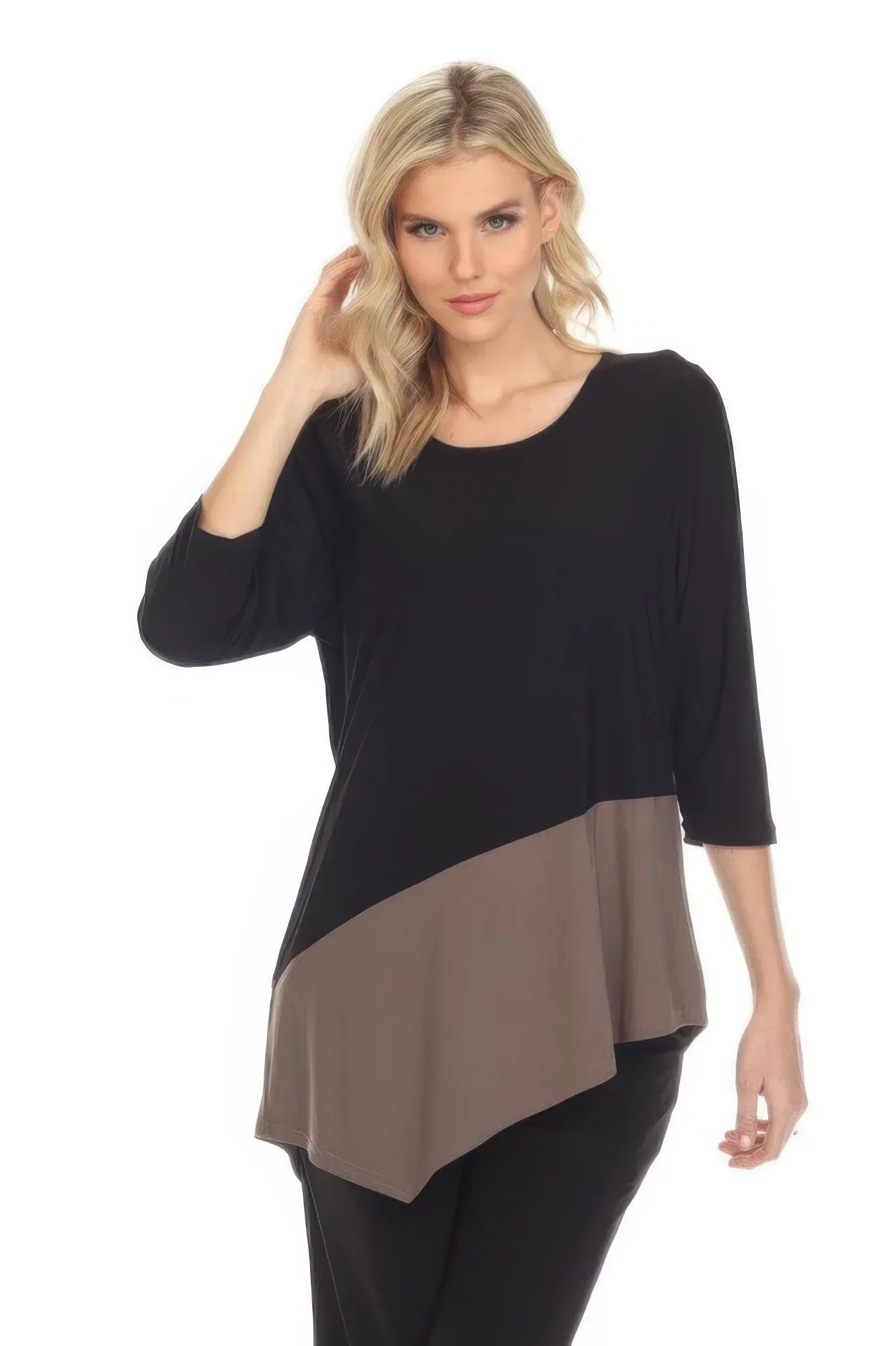 Color Block Quarter Sleeve Top | Mixtshop LLC Main image