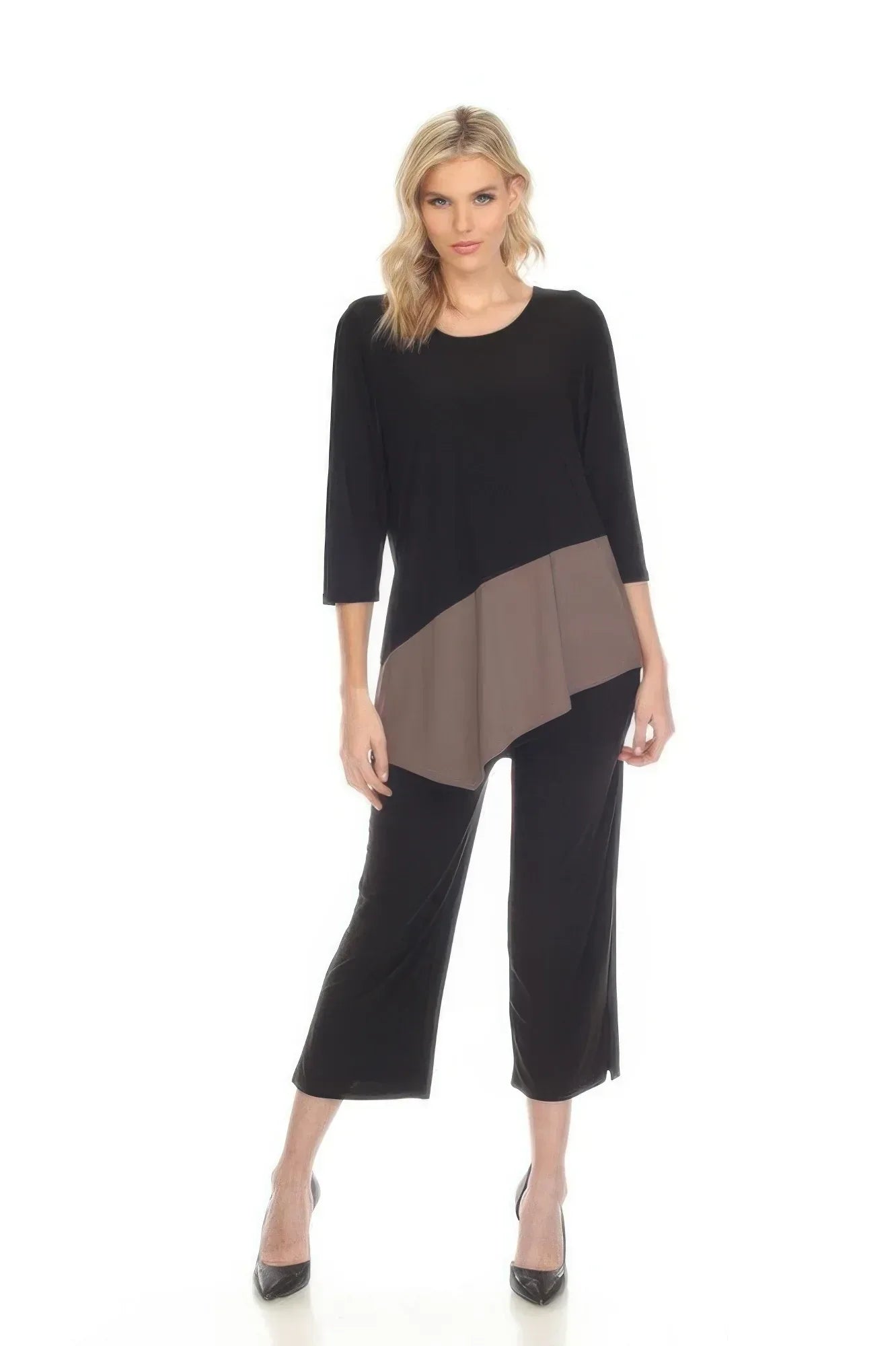 Color Block Quarter Sleeve Top Secondary image
