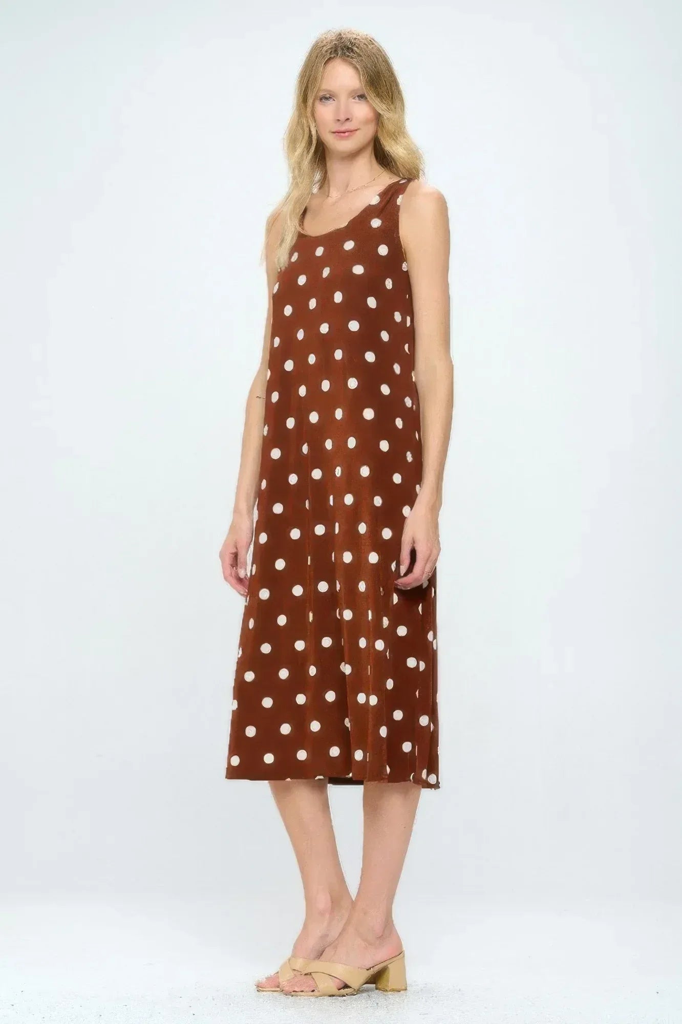 Plus Size Sleeveless Round-neckline Long Dress | Mixtshop LLC
