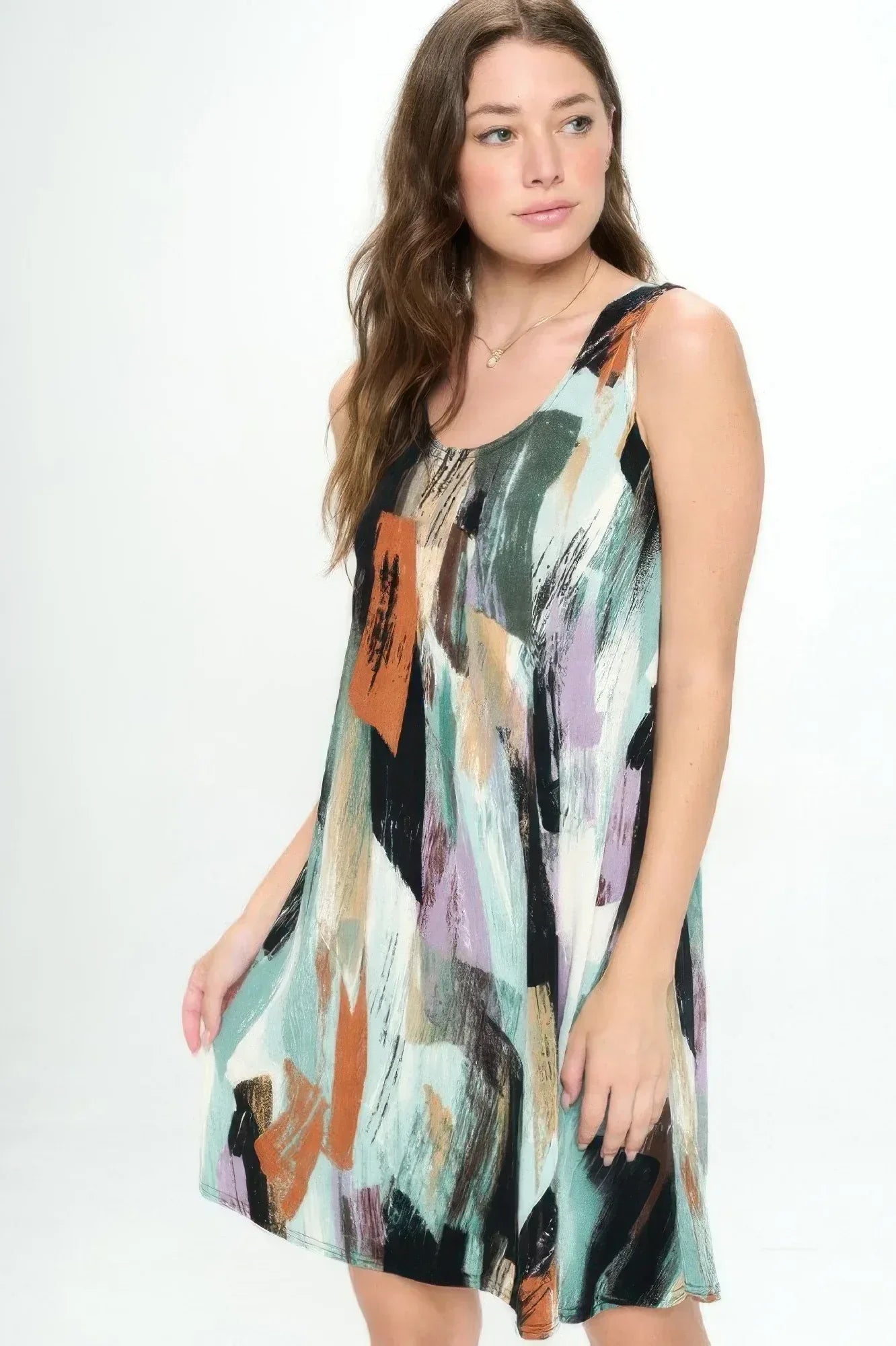 Plus Size Bns Print Missy Tank Dress | Mixtshop LLC Main image