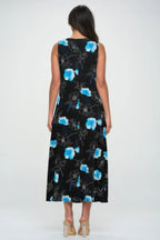 Boat Neck Sleeveless Long Dress | Mixtshop LLC
