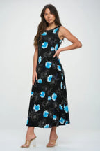 Boat Neck Sleeveless Long Dress | Mixtshop LLC