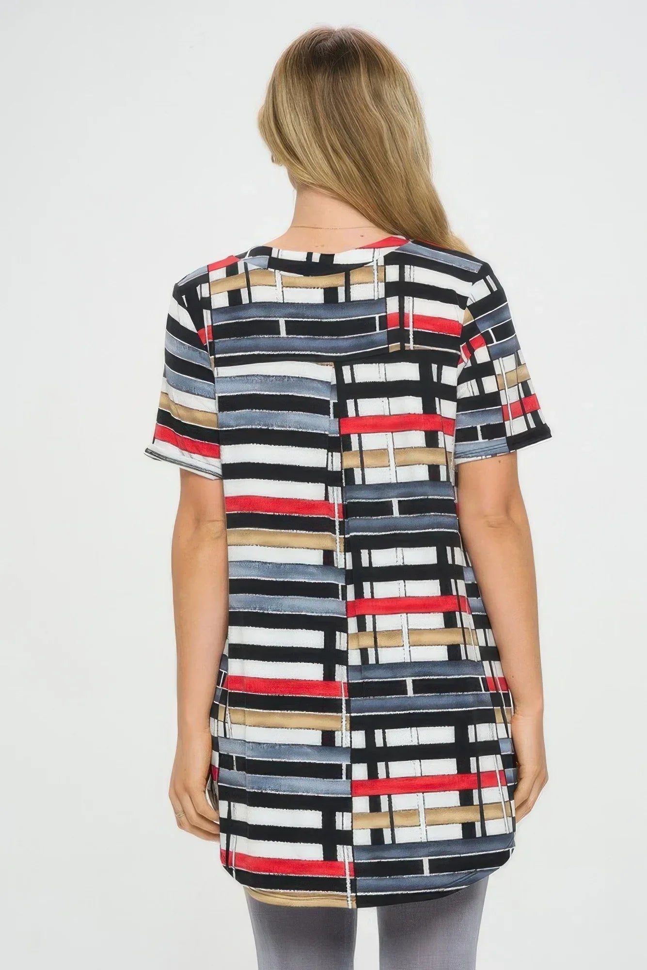 Notch Neck Rolled Short Sleeve Top | Mixtshop LLC