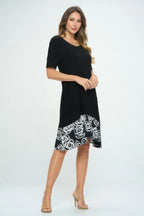 Hit Half Sleeve Contrast Dress | Mixtshop LLC
