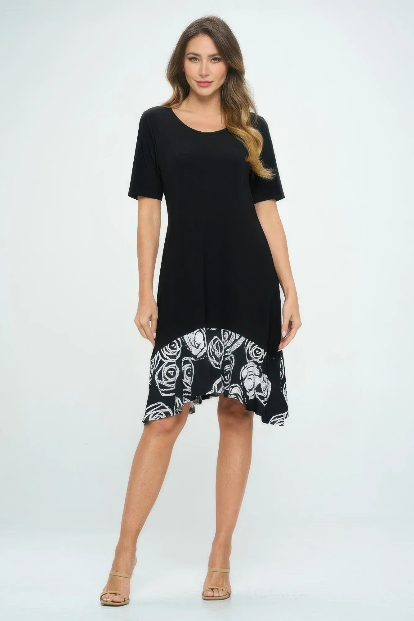 Hit Half Sleeve Contrast Dress | Mixtshop LLC