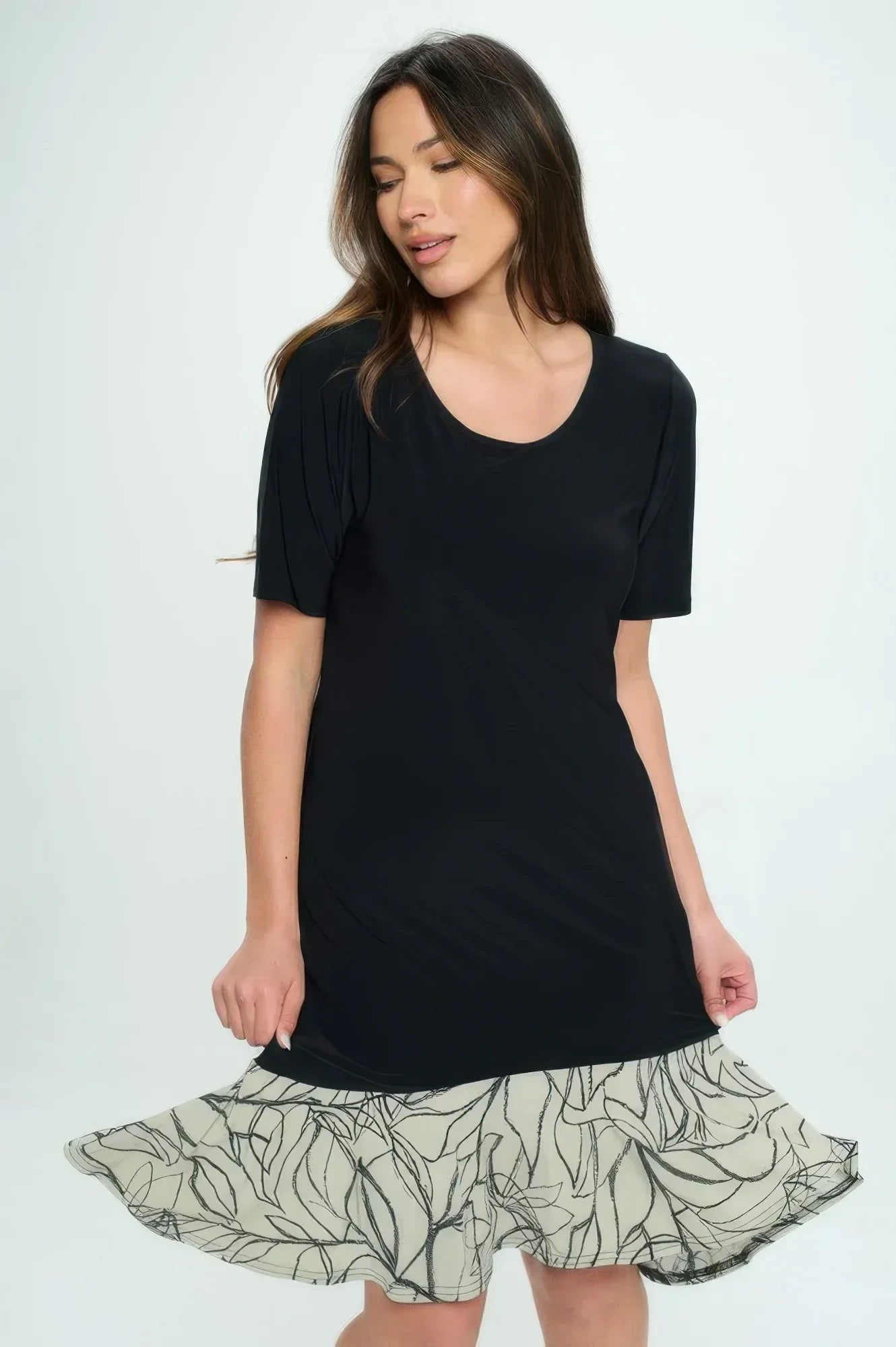 Hit Half Sleeve Contrast Dress | Mixtshop LLC