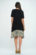Hit Half Sleeve Contrast Dress | Mixtshop LLC