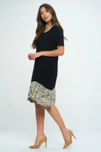 Hit Half Sleeve Contrast Dress | Mixtshop LLC