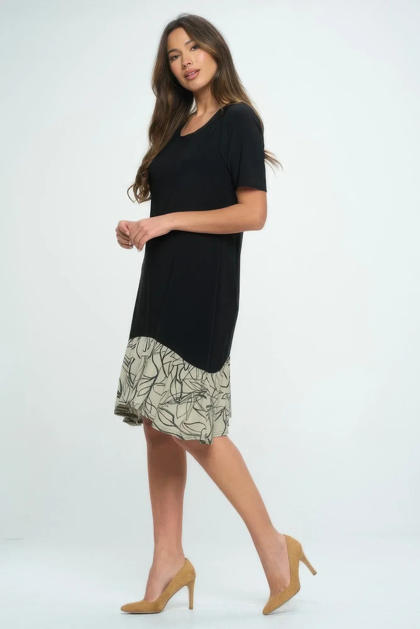 Hit Half Sleeve Contrast Dress | Mixtshop LLC