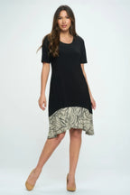 Hit Half Sleeve Contrast Dress | Mixtshop LLC