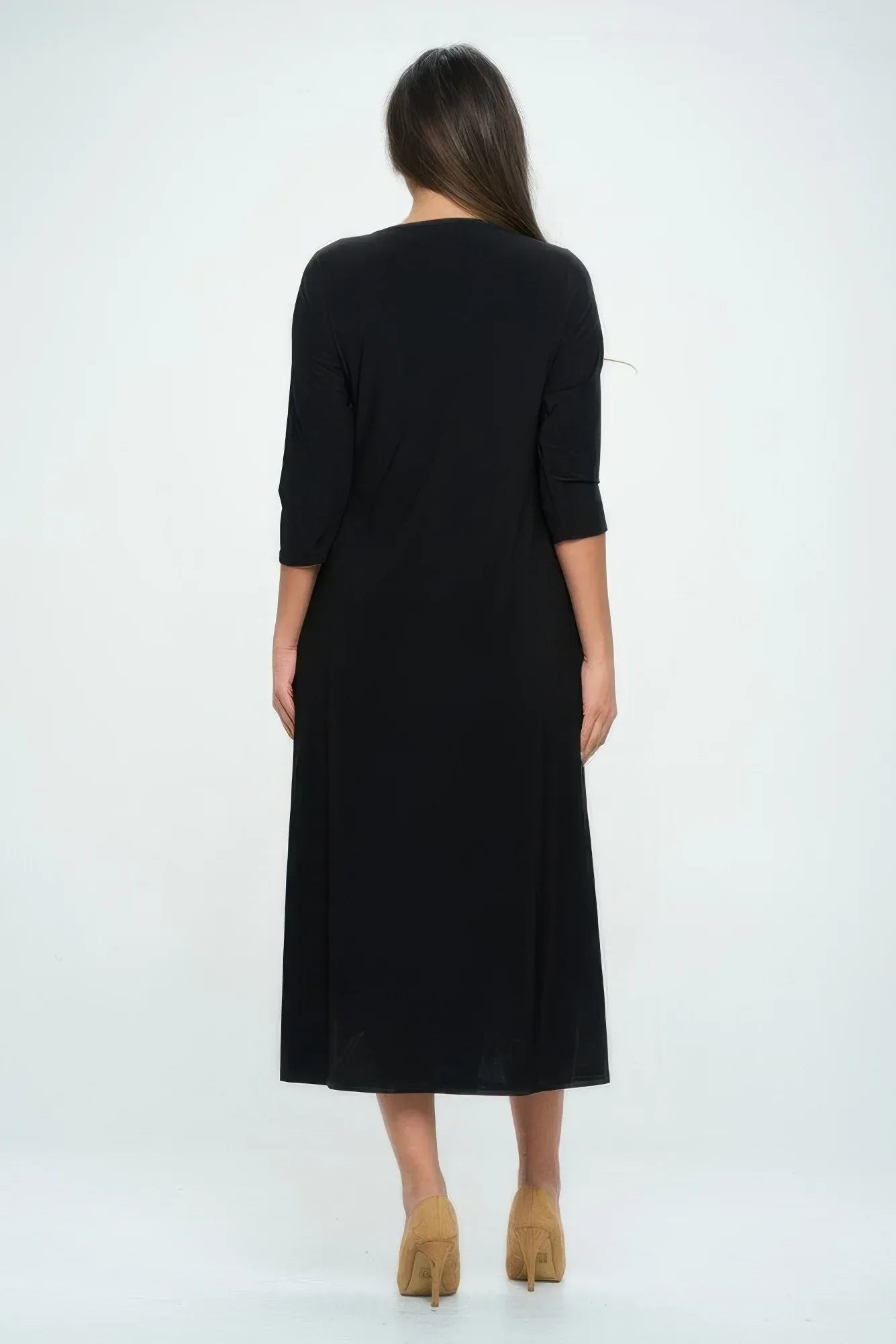 Hit V-neck Long Dress W/pocket | Mixtshop LLC