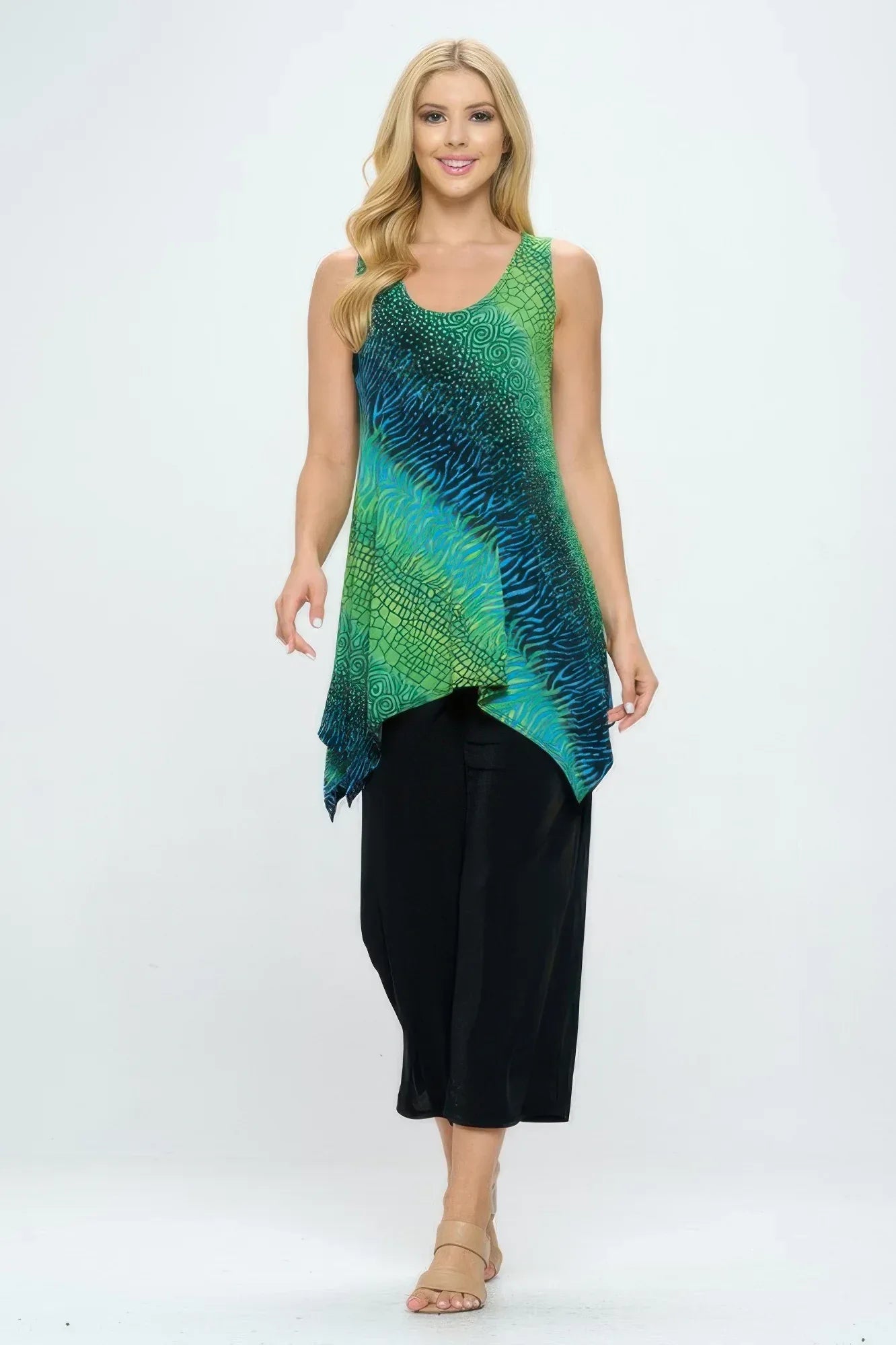 Plus Size Hit Shark Bite Hem Tank | Mixtshop LLC