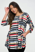 Hit Round Neck Tunic W/pocket | Mixtshop LLC
