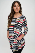 Hit Round Neck Tunic W/pocket | Mixtshop LLC
