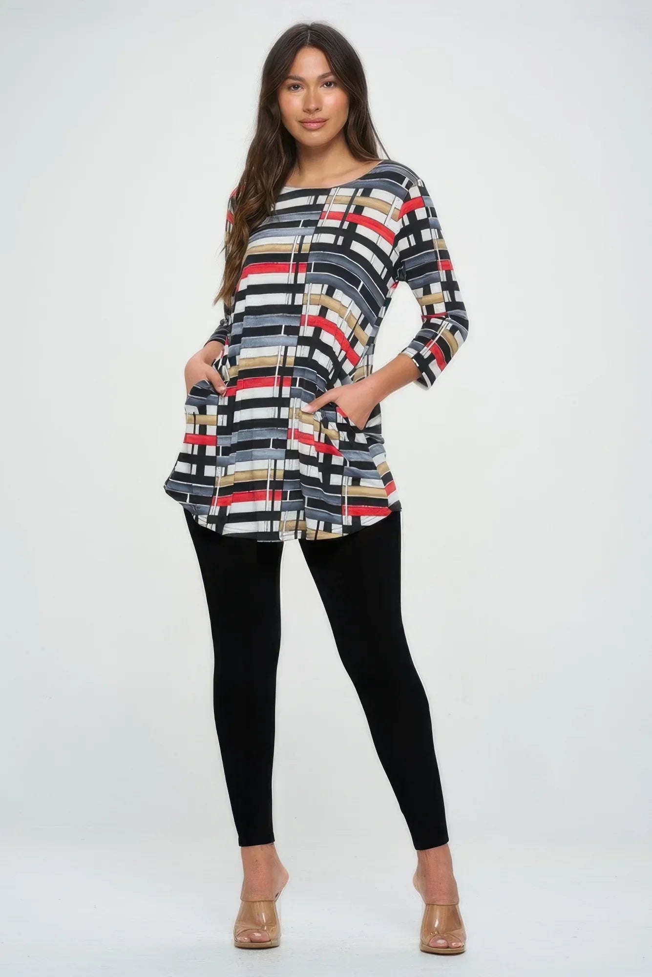 Hit Round Neck Tunic W/pocket | Mixtshop LLC