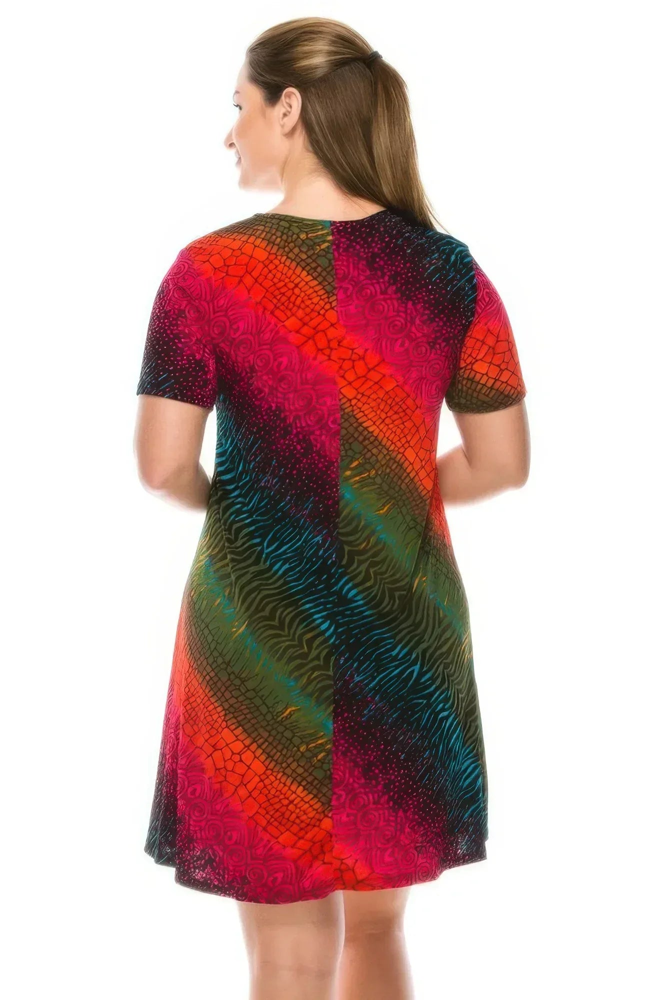 Plus Size Print Missy Dress Short Sleeve Secondary image