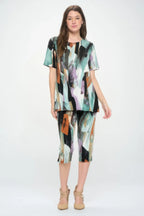 Short Sleeve Top Capri Pants Set | Mixtshop LLC