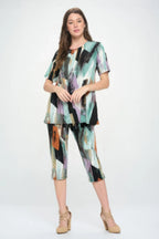 Short Sleeve Top Capri Pants Set | Mixtshop LLC