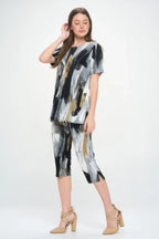 Short Sleeve Top Capri Pants Set | Mixtshop LLC