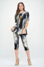 Short Sleeve Top Capri Pants Set | Mixtshop LLC