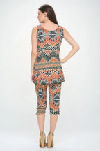 Round Neck Tank Top And Capri Pants Set | Mixtshop LLC
