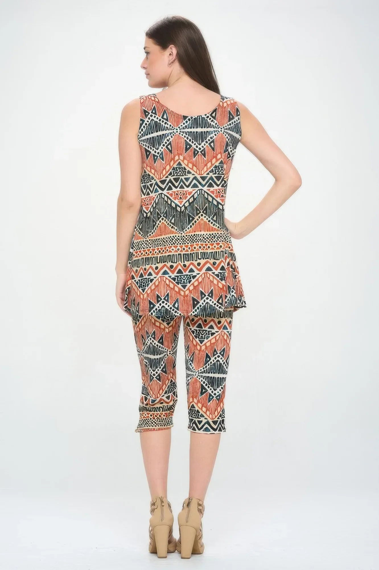 Round Neck Tank Top And Capri Pants Set | Mixtshop LLC