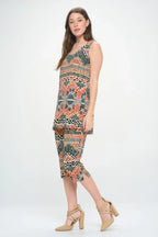 Round Neck Tank Top And Capri Pants Set | Mixtshop LLC