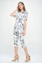 Short Sleeve Top Capri Pants Set | Mixtshop LLC