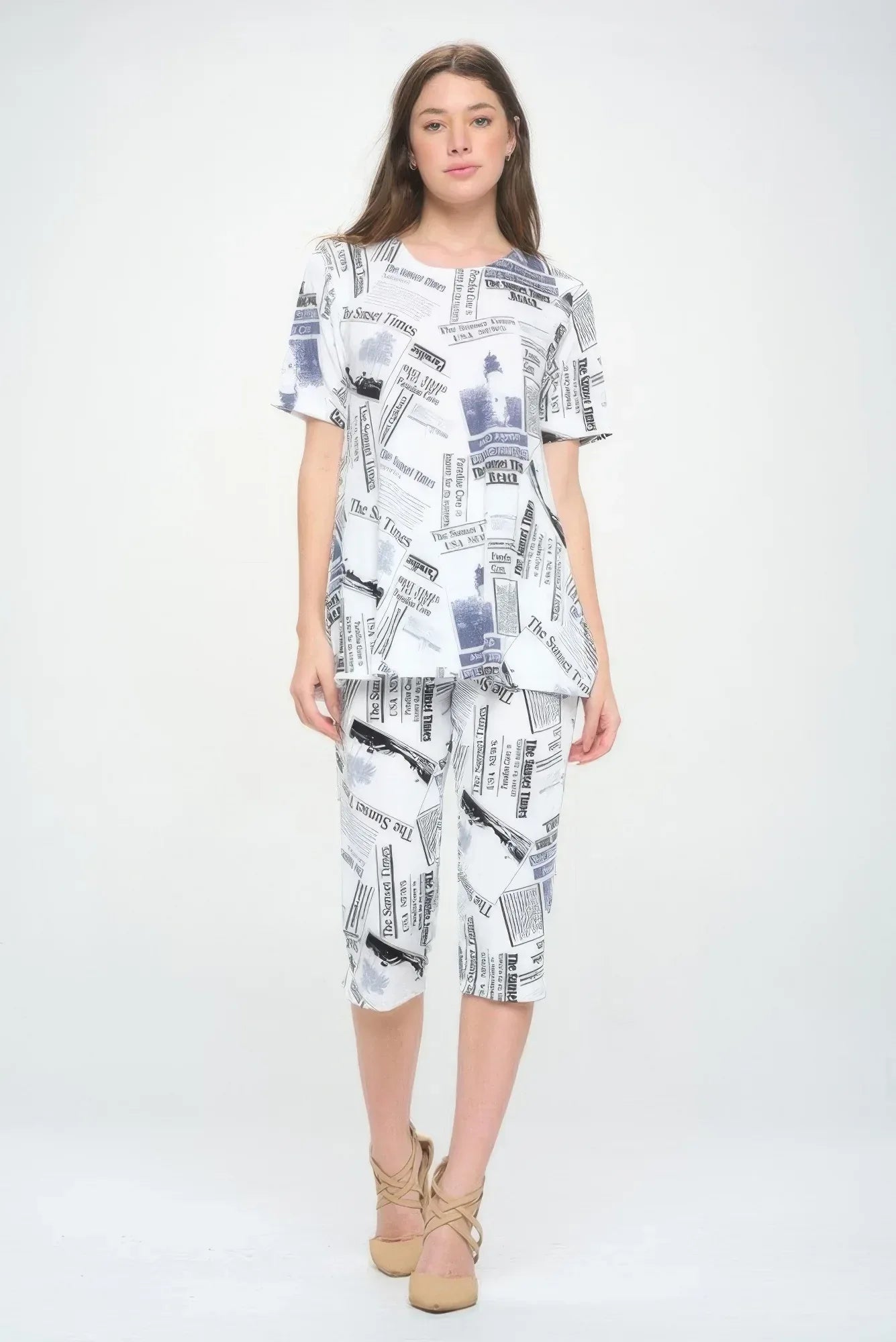 Short Sleeve Top Capri Pants Set | Mixtshop LLC