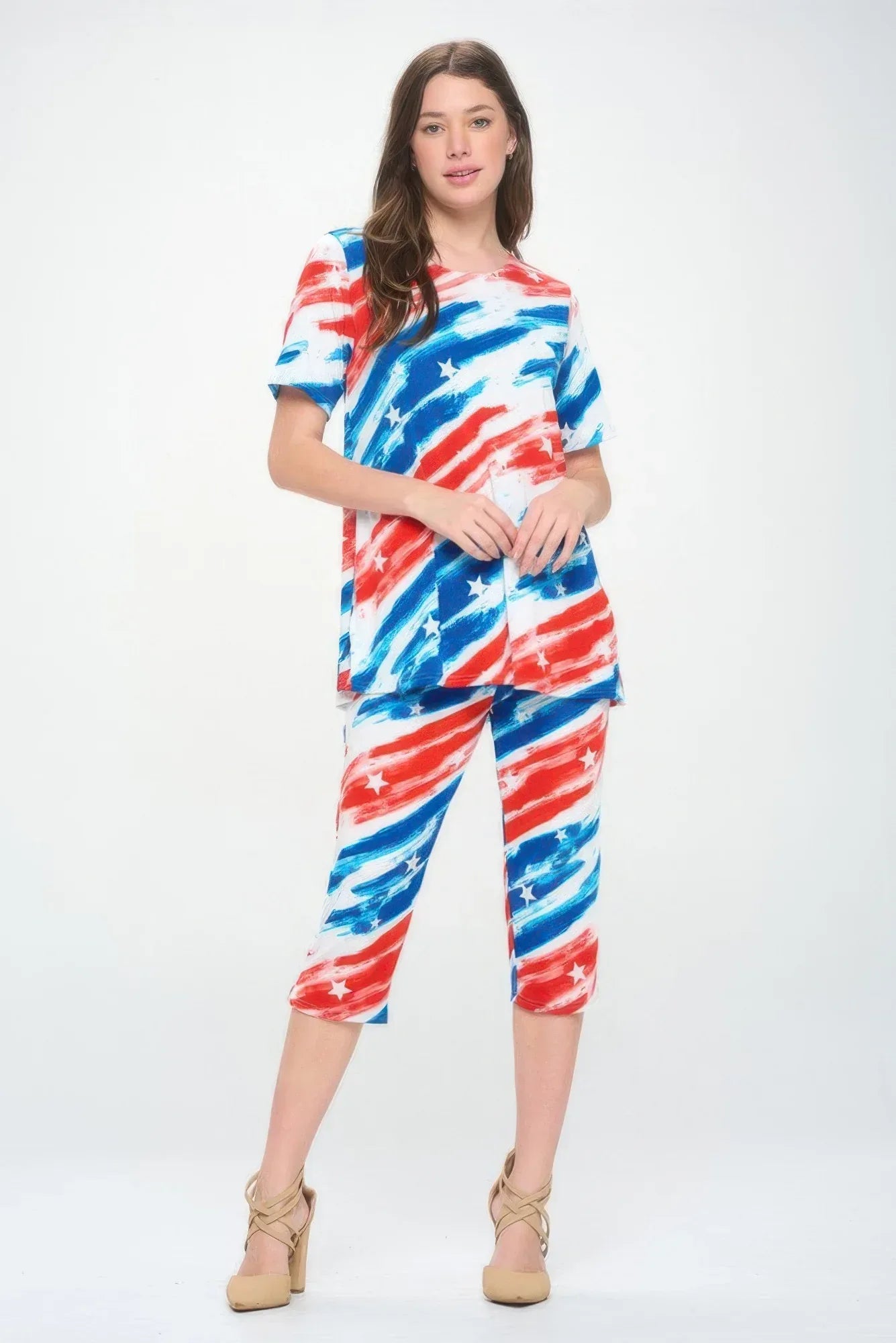 Short Sleeve Top Capri Pants Set | Mixtshop LLC Main image