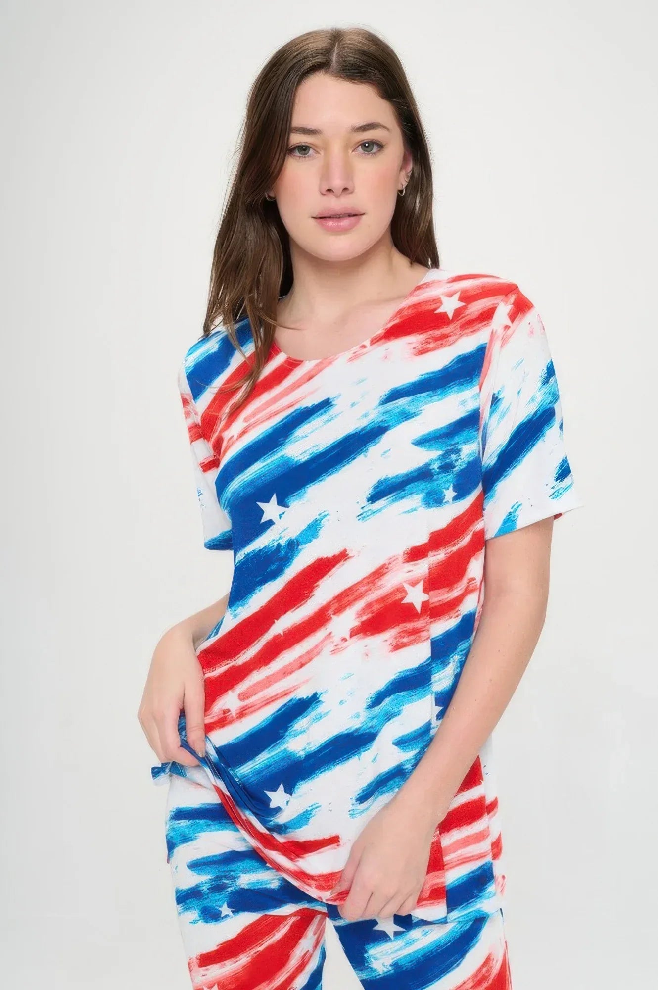 Short Sleeve Top Capri Pants Set Secondary image