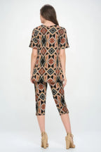 Short Sleeve Top Capri Pants Set | Mixtshop LLC