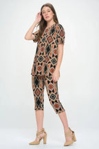 Short Sleeve Top Capri Pants Set | Mixtshop LLC