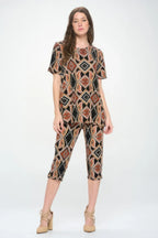Short Sleeve Top Capri Pants Set | Mixtshop LLC