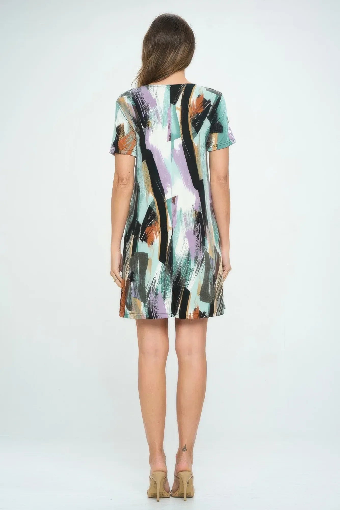 Short Sleeve And Soft Round-neckline Short Dress | Mixtshop LLC