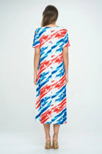 Bns Print Long Dress With Short Sleeve | Mixtshop LLC