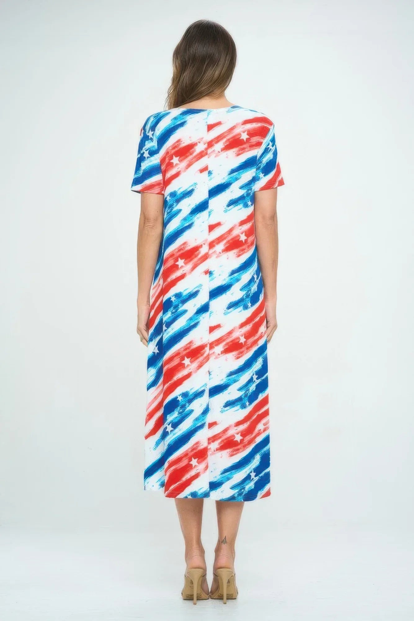 Bns Print Long Dress With Short Sleeve | Mixtshop LLC