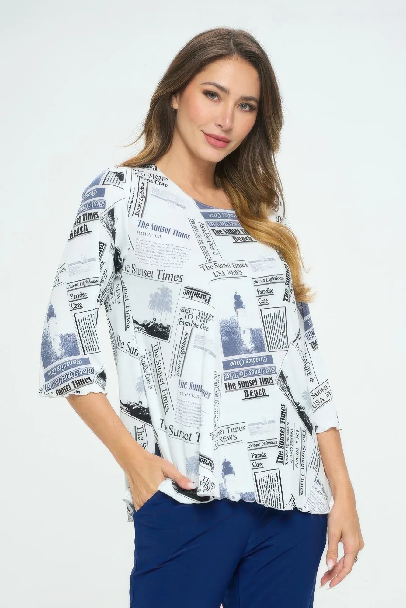 Bns Print Missy Top | Mixtshop LLC