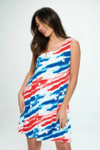 Americana Print Short Tank Dress | Mixtshop LLC