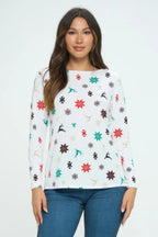 Christmas Print Bns High And Low Top | Mixtshop LLC