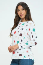 Christmas Print Bns High And Low Top | Mixtshop LLC