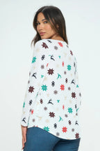 Christmas Print Bns High And Low Top | Mixtshop LLC