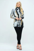 Bns Print Mock Turtle Neck Top | Mixtshop LLC
