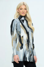 Bns Print Mock Turtle Neck Top | Mixtshop LLC